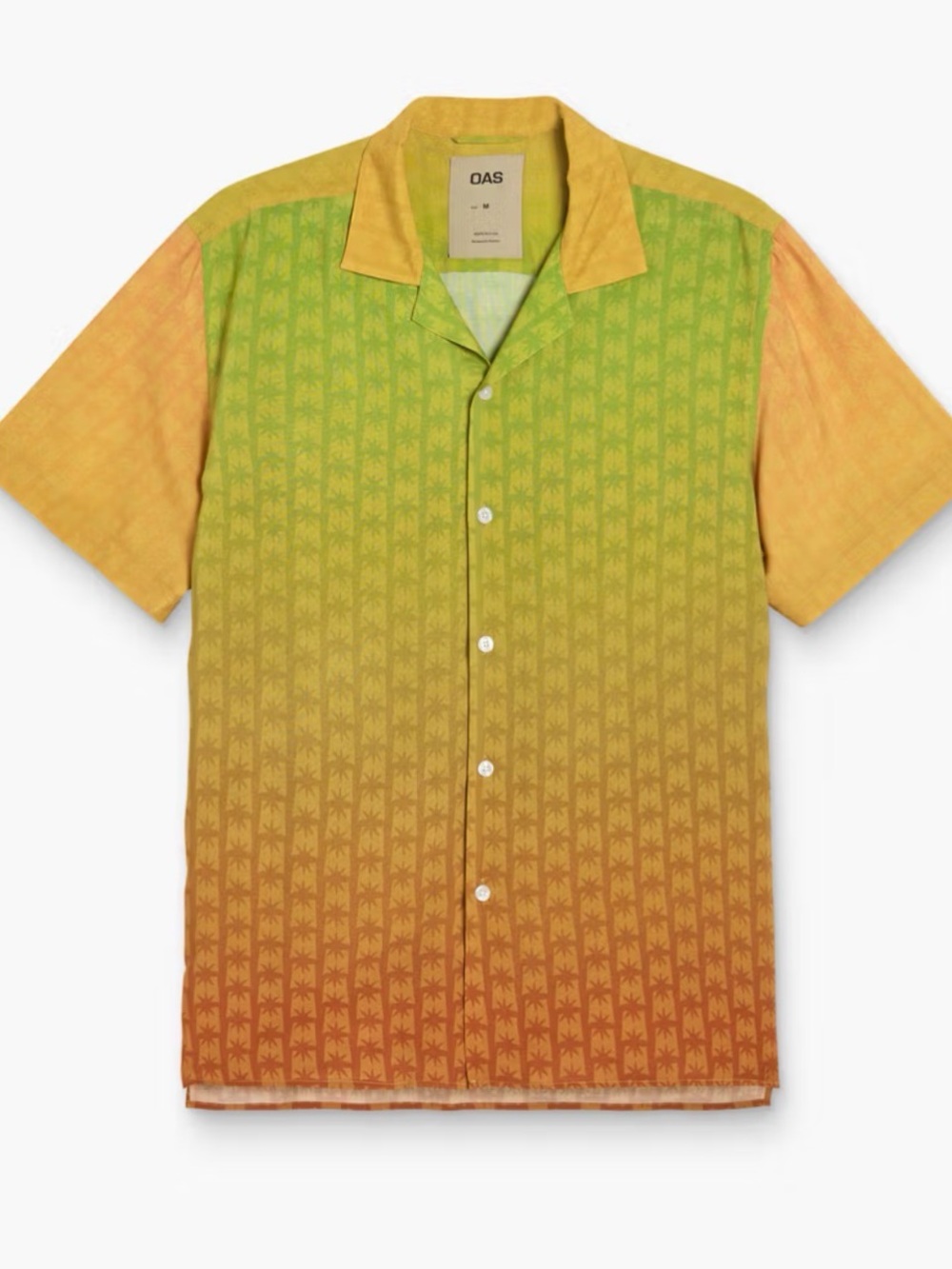 OAS Dawn Sky Viscose Shirt Short Sleeve Tropical Made In Portugal